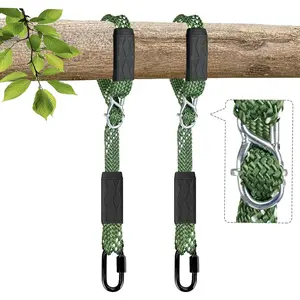 2-Pack 6.67ft Tree Swing Hanging Straps, 800 LB Capacity Adjustable Nylon Swing Straps with Safer Lock Snap Carabiner for Hammock, Swing, Outdoor Camping and Aerial Yoga
