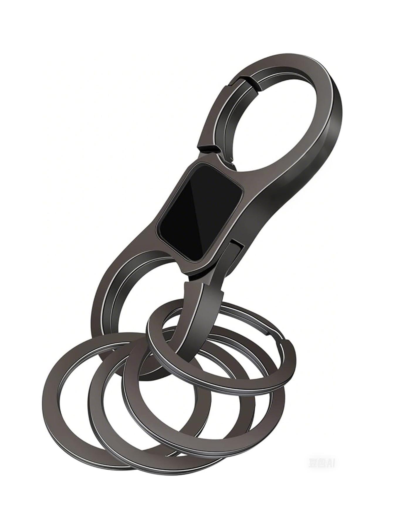 Key Chain Quick Release Spring with 4 Key Rings, Durable Car Keychain Organizer for Men and Women, Key Ring Organizer for Multiple Keys