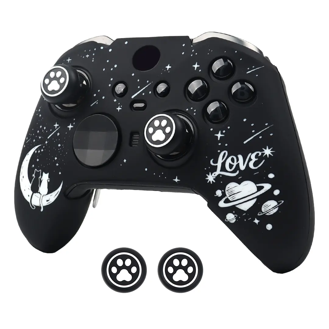 Laser Engraved Silicone Case Anti-Slip Grip Joystick Cover For Xbox Elite Series 2 Controller Skin Console Accessory Gaming Accessories Covers