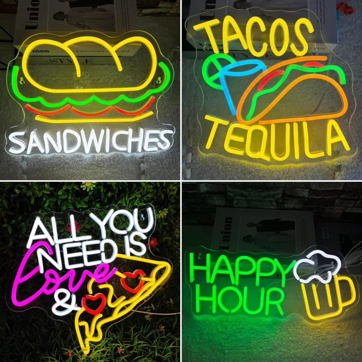 Neon Light Series, LED Adjustable Brightness, Colorful Neon Lights for Restaurant, Bar, Store, Home, Birthday Party, Window Hanging, Holiday Decor, Special Gift