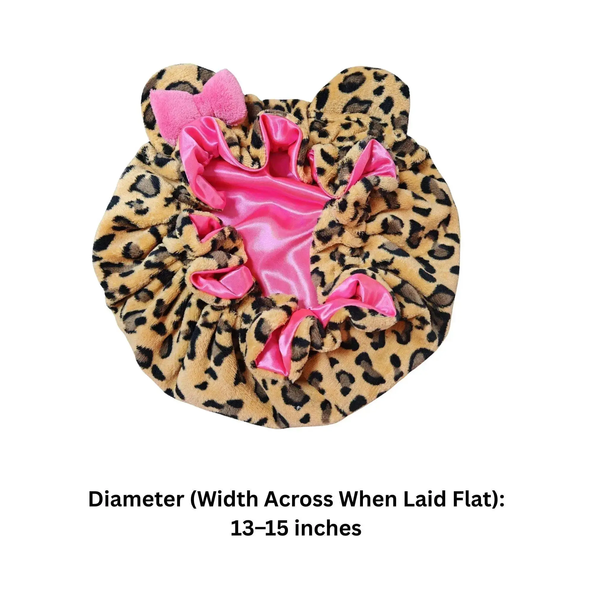 Luxury Teddy Material Heatless Hair Bonnet Hood - Leopard Print Pink Girly Stuff Sleep Hair Wrap for Haircare, Styling, Ideal Women's Gifts mini