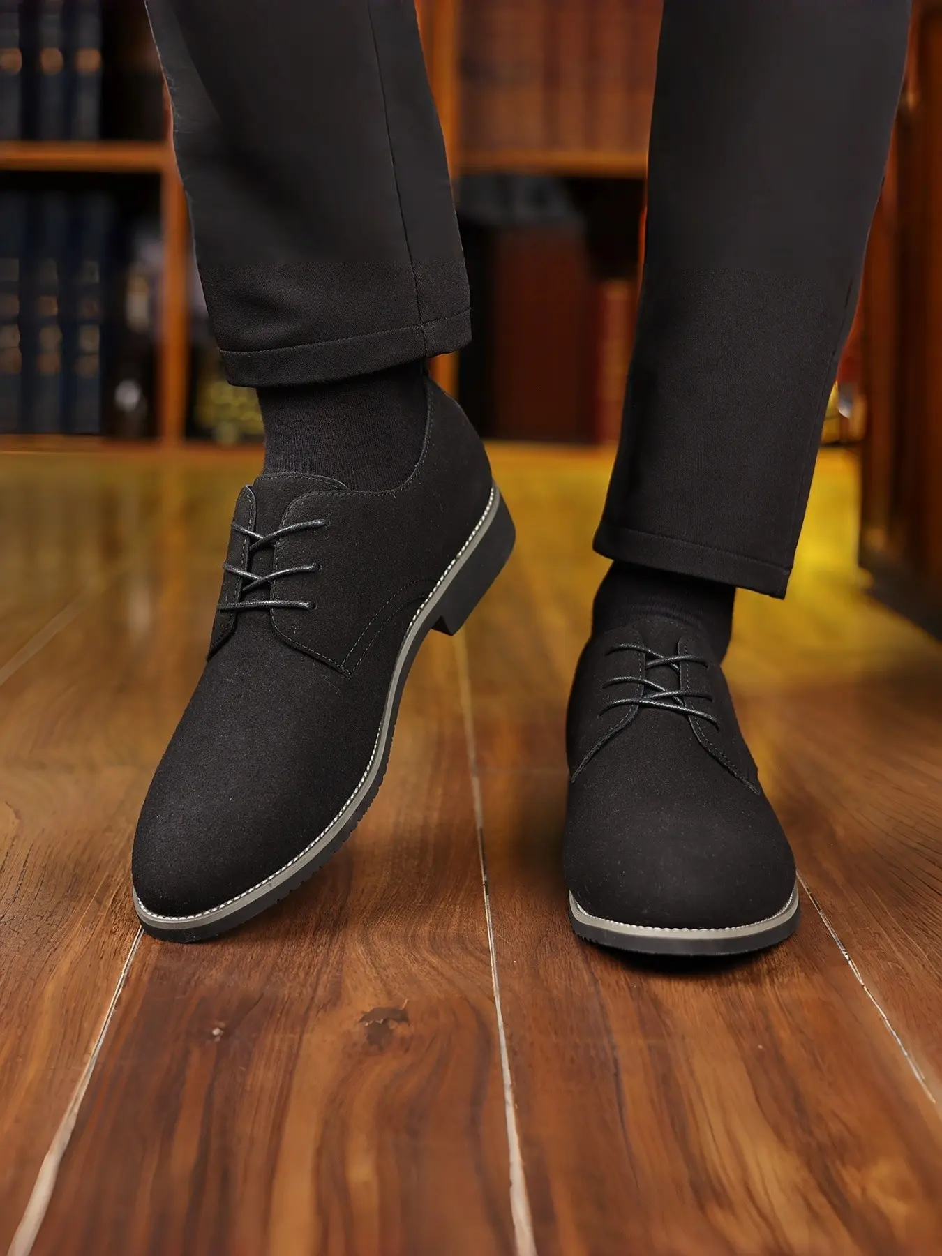 Y29 Matte Oxford Shoes, Vintage Low Saturation Suede Texture, Casual PU Leather, Above Ankle, All Seasons, Men's Business Shoes, Business Casual Oxfords