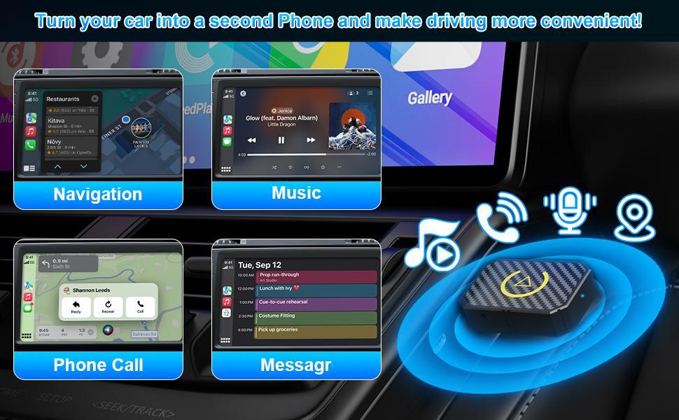 2 in 1 Wireless Apple CarPlay Adapter, for both Apple and Android,converts wired to wireless, suitable for factory wired CarPlay cars from 2016+ Vehicle Auto Automotive Steering Wheel 2 in 1 Wireless Apple CarPlay Adapter, for both Apple and Android,converts wired to wireless, suitable for factory wired CarPlay cars from 2016+ Vehicle Auto Automotive Steering Wheel