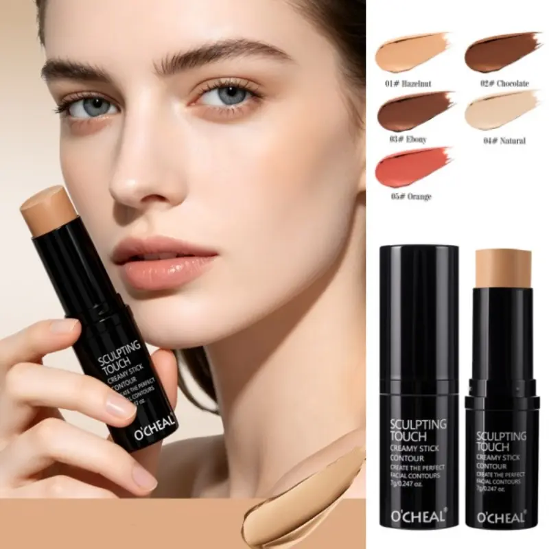 Natural Long-Lasting Highlighter Concealer Stick, Multi-Functional, Can Be Used as Contour, Highlighter, Blush, Smooth and Lightweight, Easy to Apply