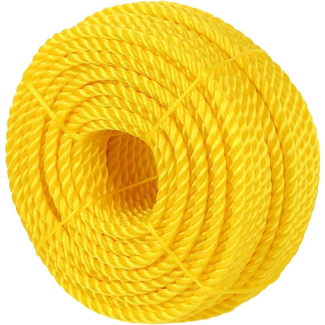 Polypropylene Rope - Bright Yellow, 1/4" x 50ft- All-Purpose Rope for Marine,, and DIY