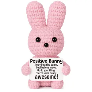 Mini Easter Basket Stuffers for Teens Girls Kids Emotional Inspirational Support Birthday Gift for Women Friends Daughter Easter Gifts Handmade Positive Crochet Animals Bunny Easter Egg Fillers Decor