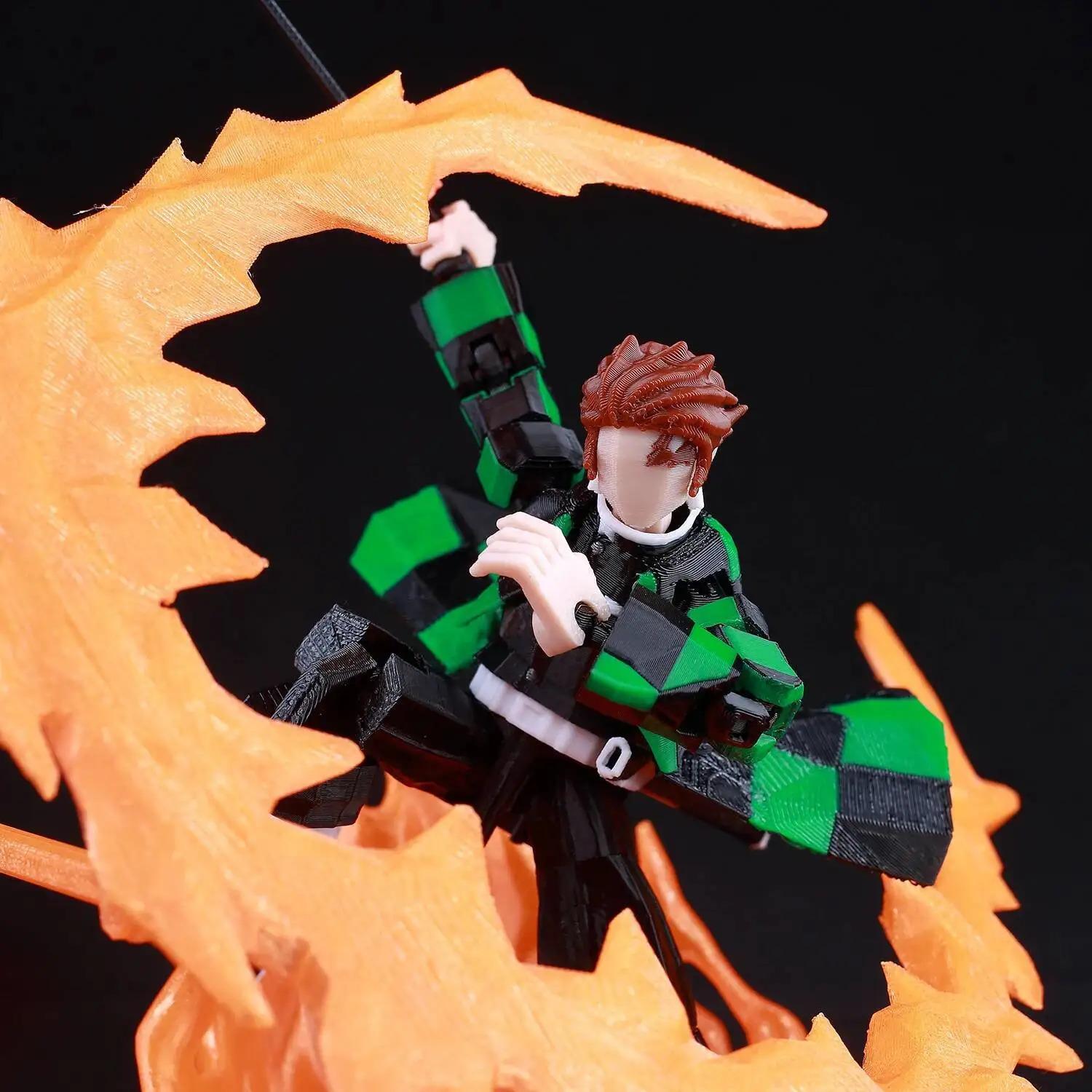 9L3D Printed Demon Slayer AKAZA Tanjiro Kamado Lucky Dummy 13 Movable Shapeshift Action Figures Mannequin Toys for Anime Fans