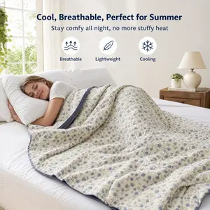 Just Dropped! The Breathable Cooling Comforter. Cozy, Light & Hot Selling. Ship Fast. summer lightweight office blanket for