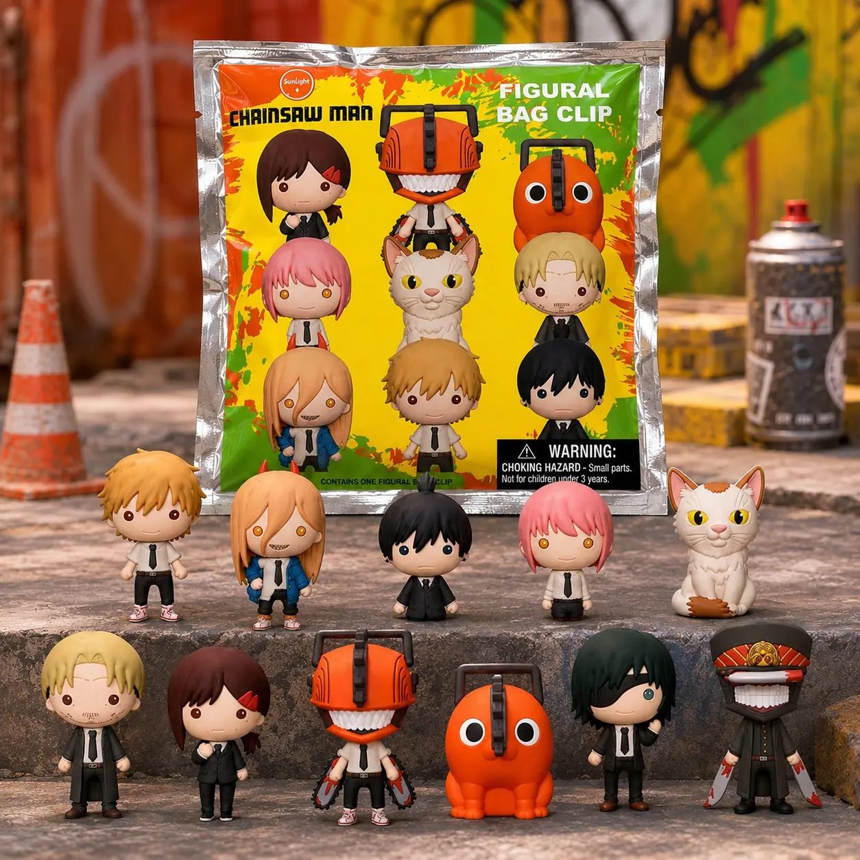 1PC Chainsaw Man Officially Licensed 3D Blind Box Charm Keychain Figure Random Denji Power Makima Pochita Bag Clip Anime Collectible