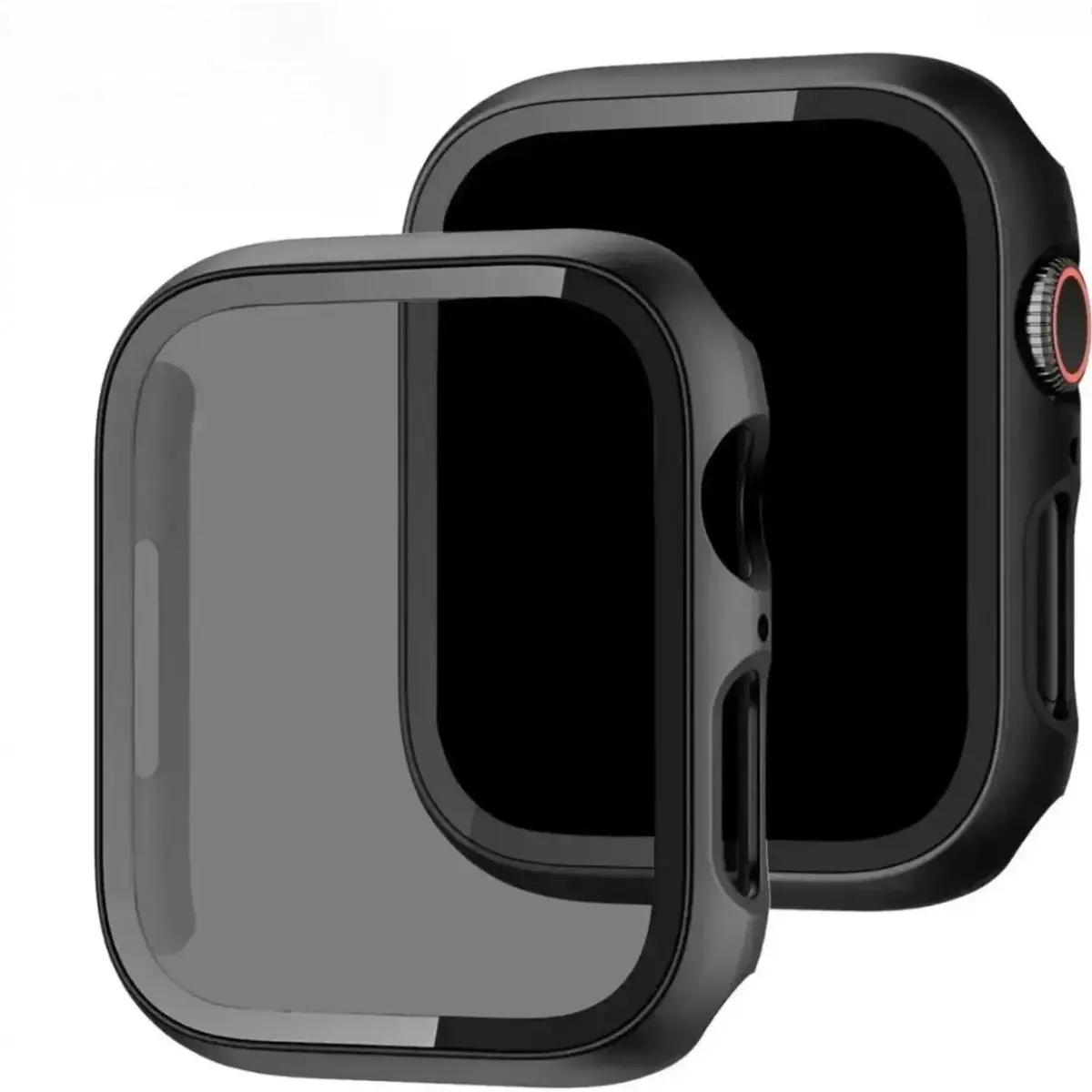 2-in-1 Digital Lifestyle Aesthetic Smartwatch Privacy Case and Screen Protector for Unisex, Sleek Tech Accessory with Tempered Glass Contour for Commutes, Work, and Daily Use