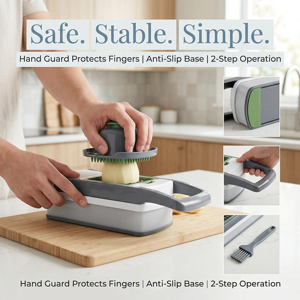 The Pro-Lever 7-in-1 Vegetable Chopper| Ergonomic High-Efficiency Dicer & Slicer| Heavy-Duty Stainless Steel Blades| Effortless Meal Prep for Modern Kitchens