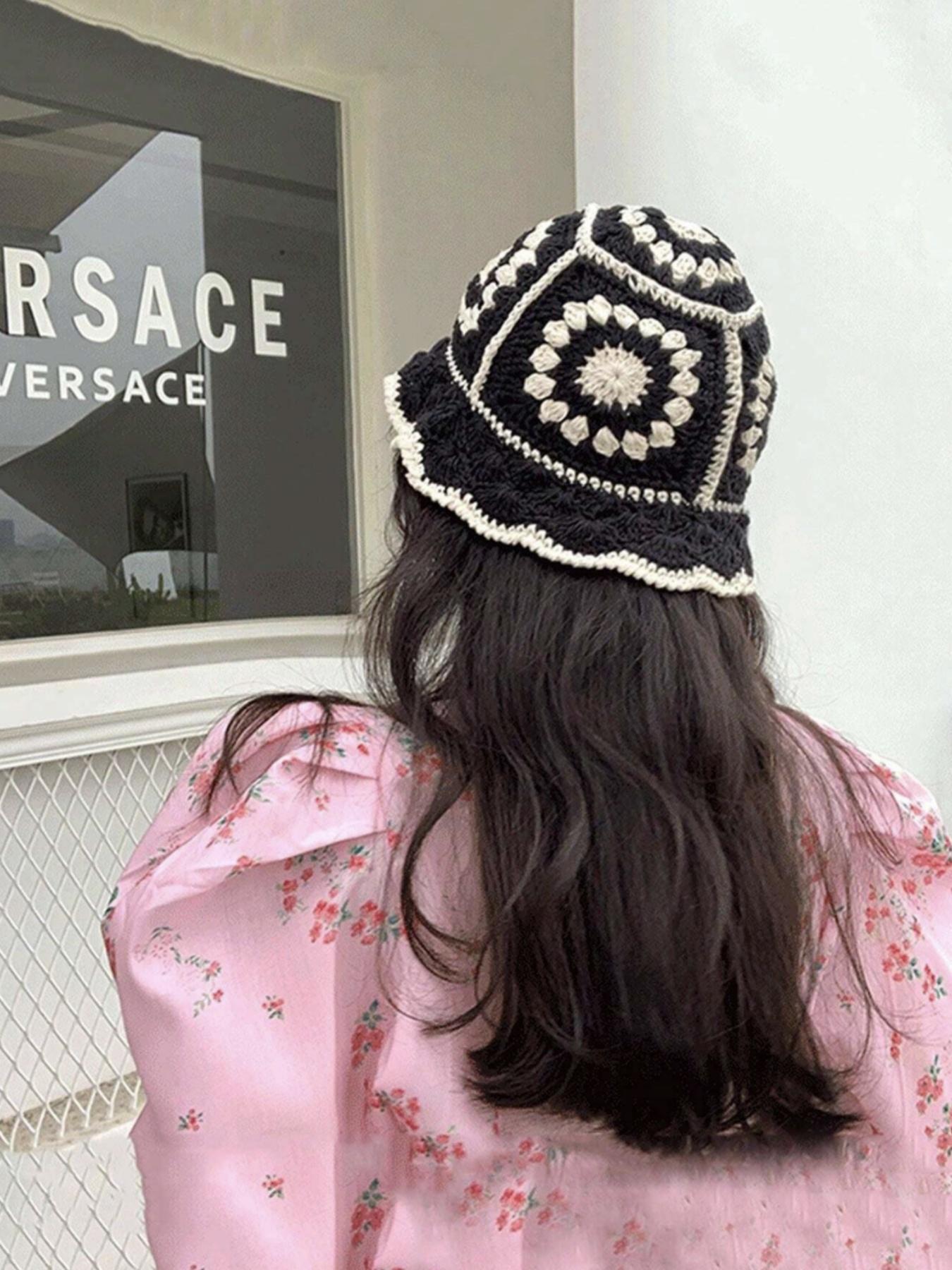 Colorblock Letter Print Knit Hat, Street Style Bucket Hat for Women & Men, Fashion Accessories for Party, Pride 2025, LGBTQ, Daily Clothing Decor