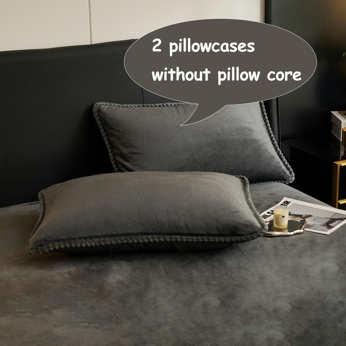 3-Piece Soft Milk Velvet Bedding Set, European Style Edges, Includes 1 Quilt Cover & 2 Pillowcases, Valentine Gift Idea, Soft Bedding Sets