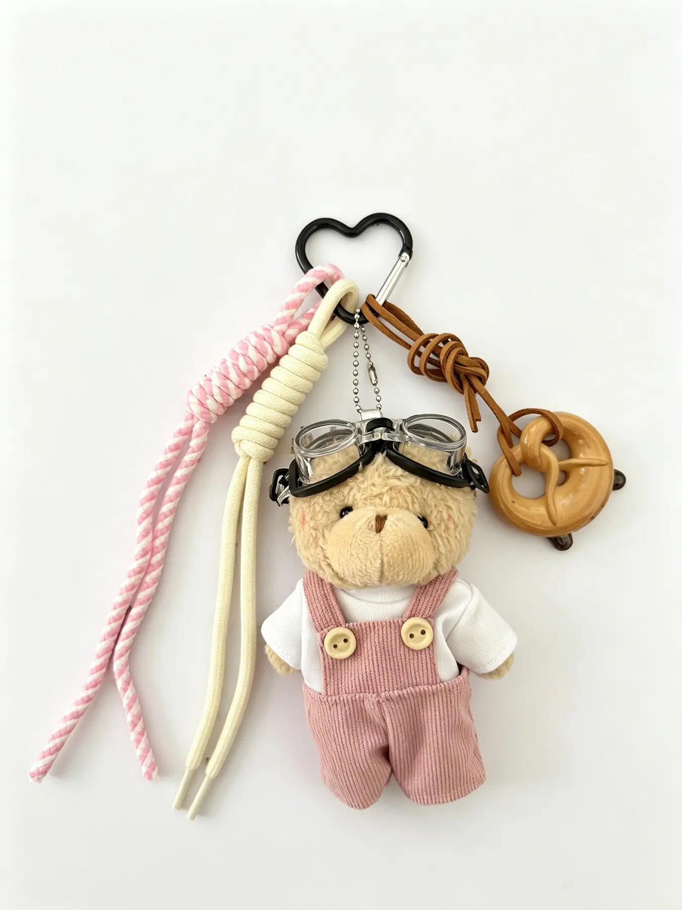 Cute Plush Bear Keychain with Overalls, Versatile Fashion Accessory, Perfect for All Bags and Occasions, Adorable and Stylish Pendant, Animal Keychain
