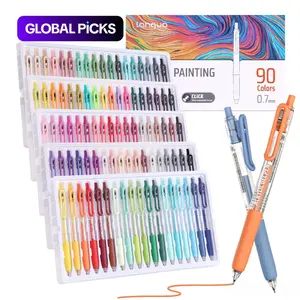 36/54/72/90-Color Acrylic Painting Gel Pens, Retractable 0.7 mm Tip, Rich-Color Large-Capacity Ink Clip Acrylic Gel Pens, Art Supplies for Diary, Cards, DIY Coloring & Doodling, Stackable Colors, Acrylic Paint Markers, Drawing Markers #TOP PICKS