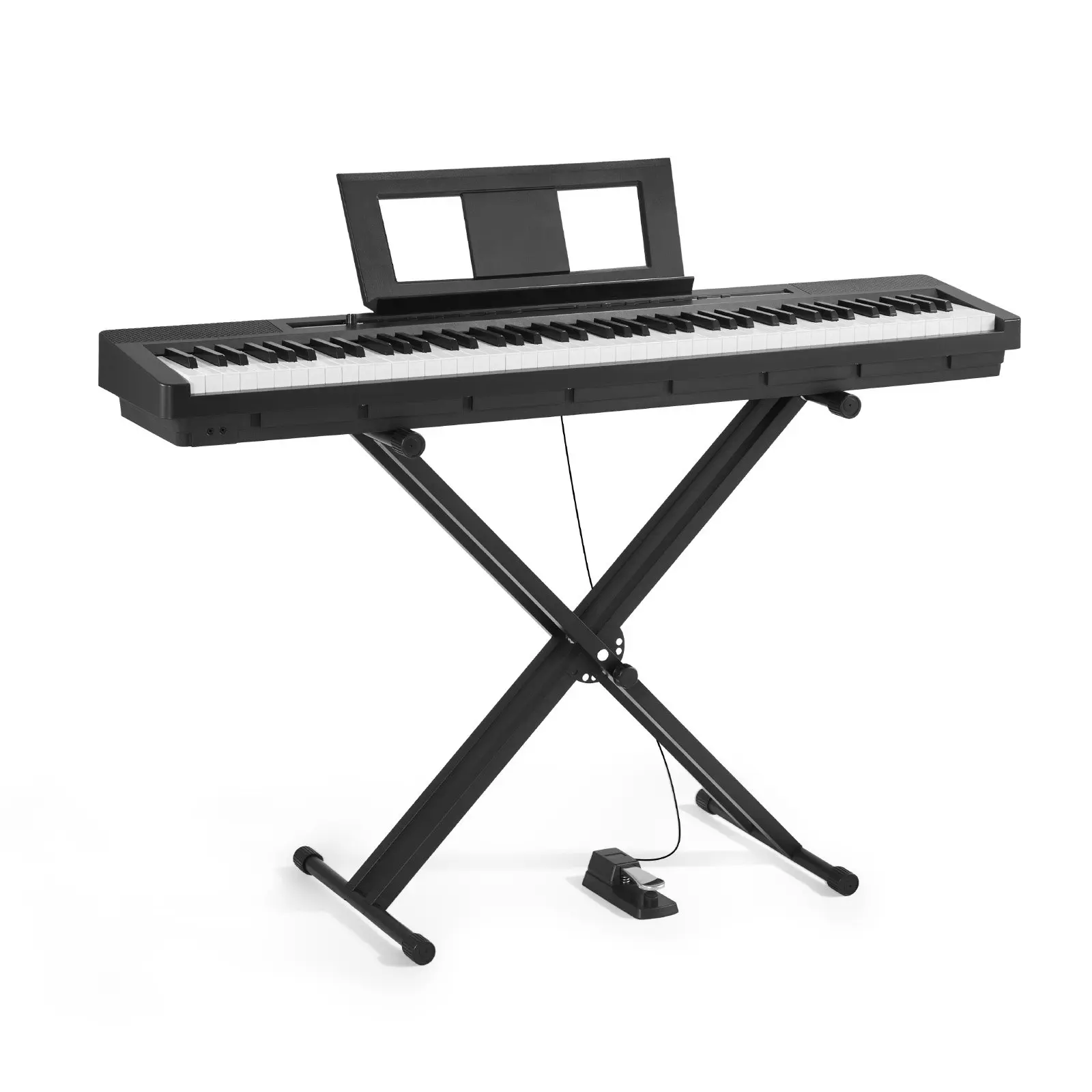 VEVOR Weighted Digital Piano, 88 Keys Fully Weighted, Electric Piano Dual Keyboard Speakers with X Stand, Sustain Pedal, Recording Function, 280 Tones, Wireless Connection, for Beginners, Black