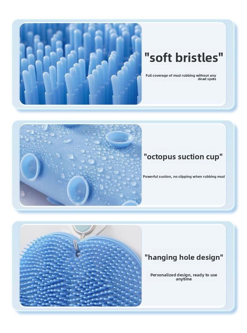 Bathroom Foot Scrubber Mat with Suction Cup Massage - Double-Layered Design for Thorough Cleaning & Easy Use - Versatile Foot Care Tool for Shower, Massage, & Back Scrubbing - Pad