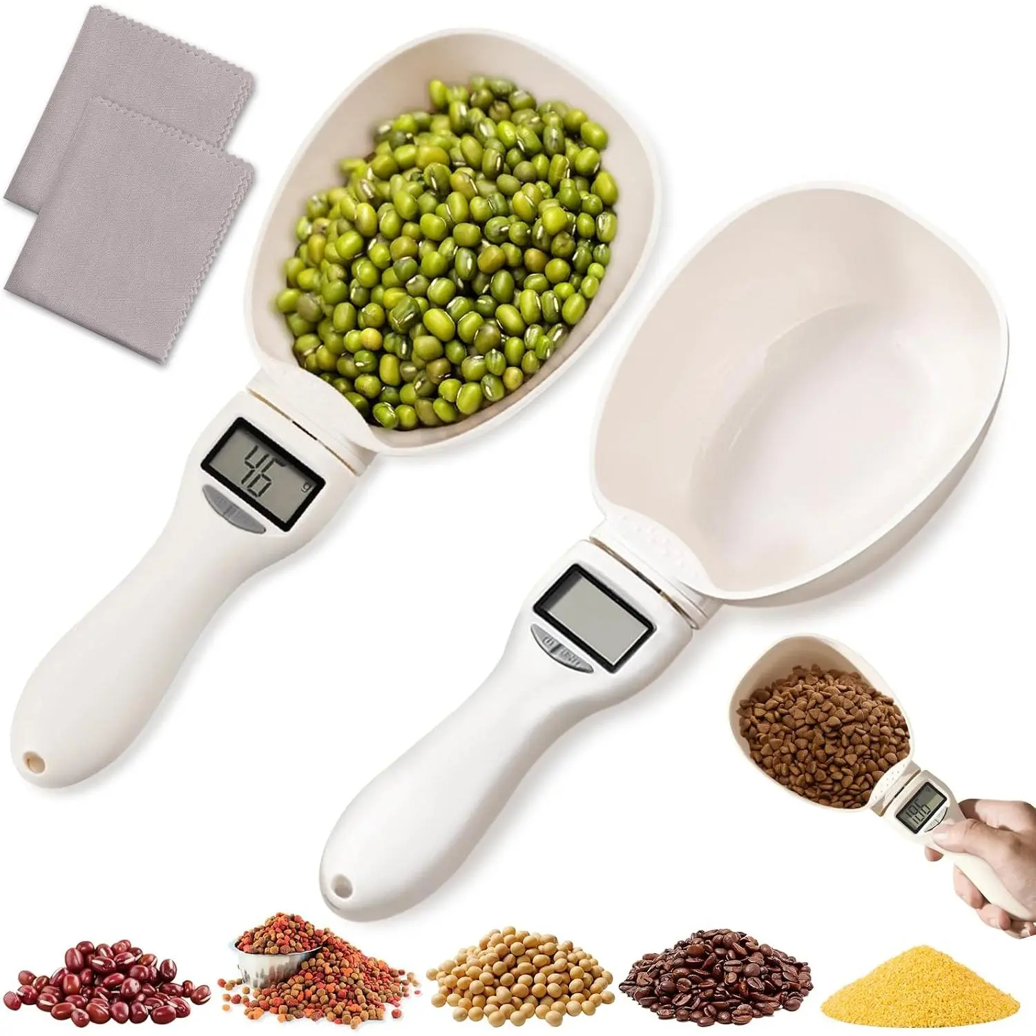 2 count Digital Measuring Spoon Scale, Measuring Spoon 800g/0.1g  with Screen,Adjustable Measuring Spoon for Cooking, ,Daily Meals