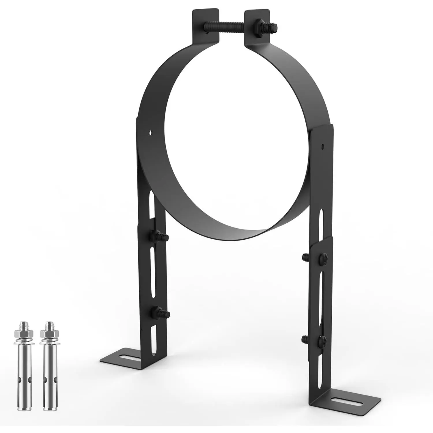 6 Inch Chimney Pipe Support Bracket, Adjustable Vent Wall Strap, Stainless Steel Stove Pipe Hanger for 6" Single Wall Pipes