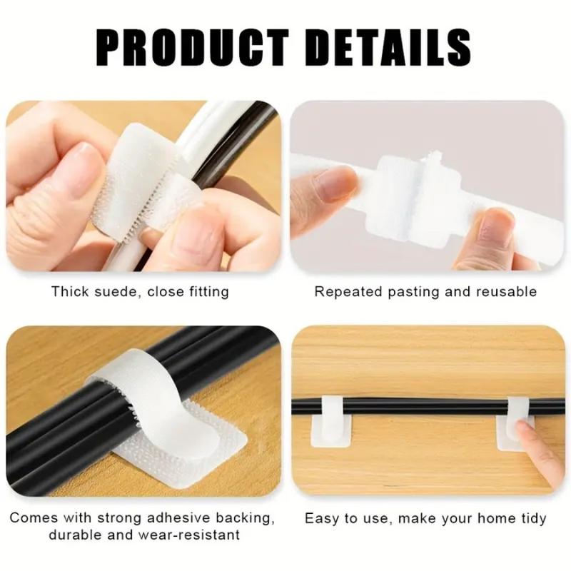 10/30 Piece Black/white Self-adhesive Nylon Zip Ties, Quick Bonding, Suitable for Desktop and Electrical Wiring, Reusable Zip Ties 10/30 Piece Black/white Self-adhesive Nylon Zip Ties, Quick Bonding, Suitable for Desktop and Electrical Wiring, Reusable Zip Ties