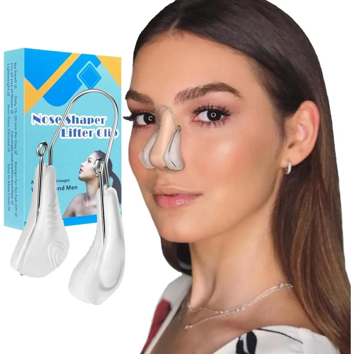 Pain-Free Soft Silicone Nose Shaper Clip - Nose Bridge Straightener Corrector, Nose Slimmer Rhinoplasty Device, Nose Up Lifting Beauty Tools