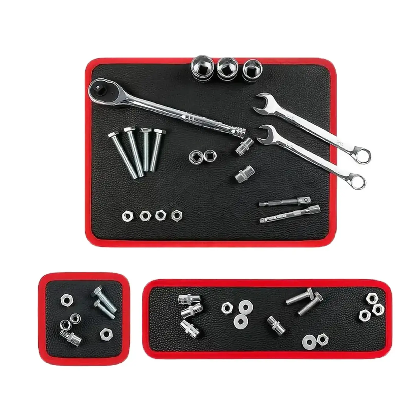 Collapsible Telescoping Magnetic Pickup Tray,Flexible Magnetic Tool Holder Mat for Bolt Screw Wrenches for Easy Access,Garage Workshop,Scratchproof PVC Surface with Non-Slip Grip