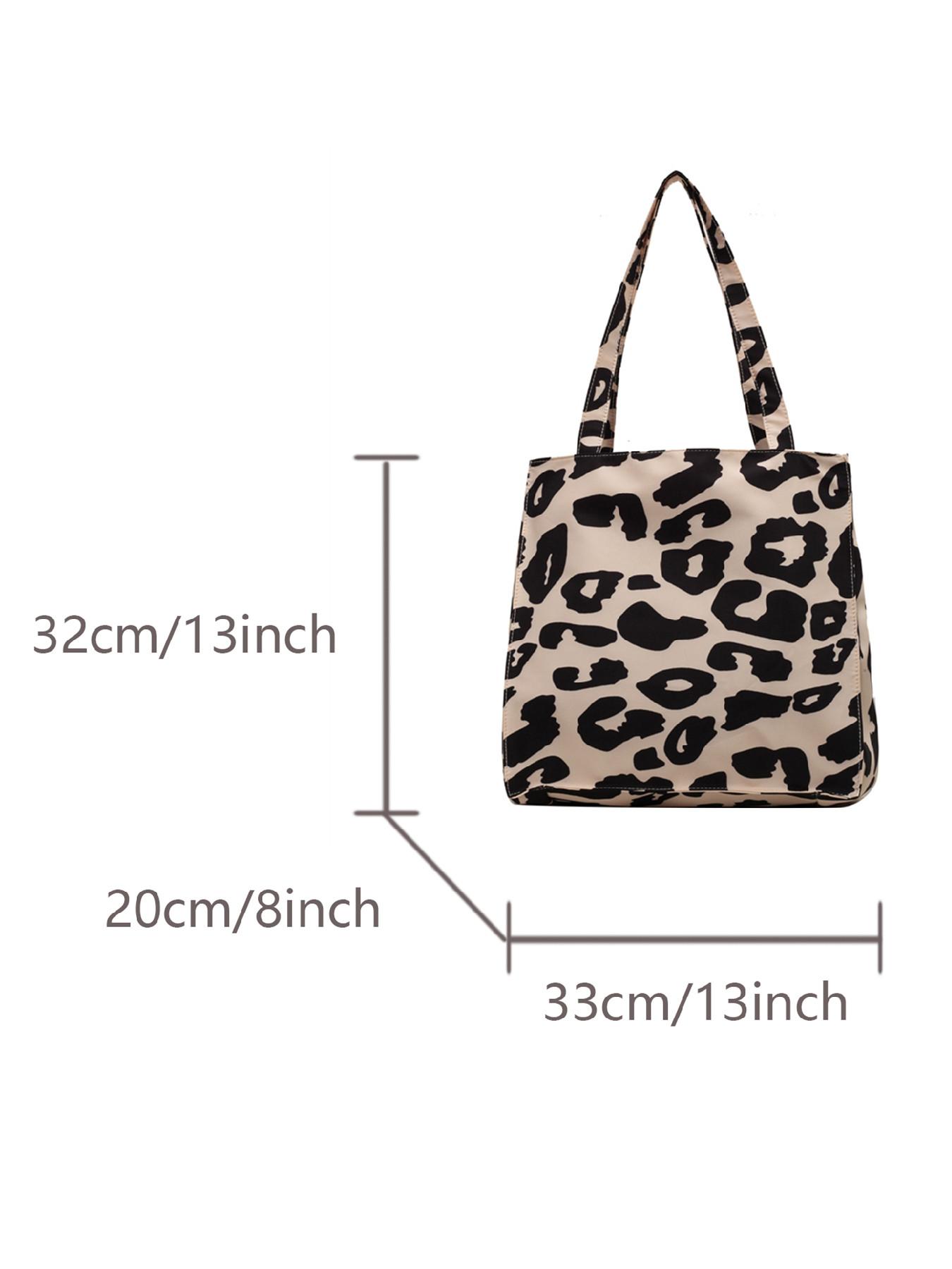 Leopard Pattern Tote Bag, Leopard Print Tote, Casual Fashionable Shoulder Bag for Women & Girls, Trendy Versatile High-quality Daily Commuting Bag