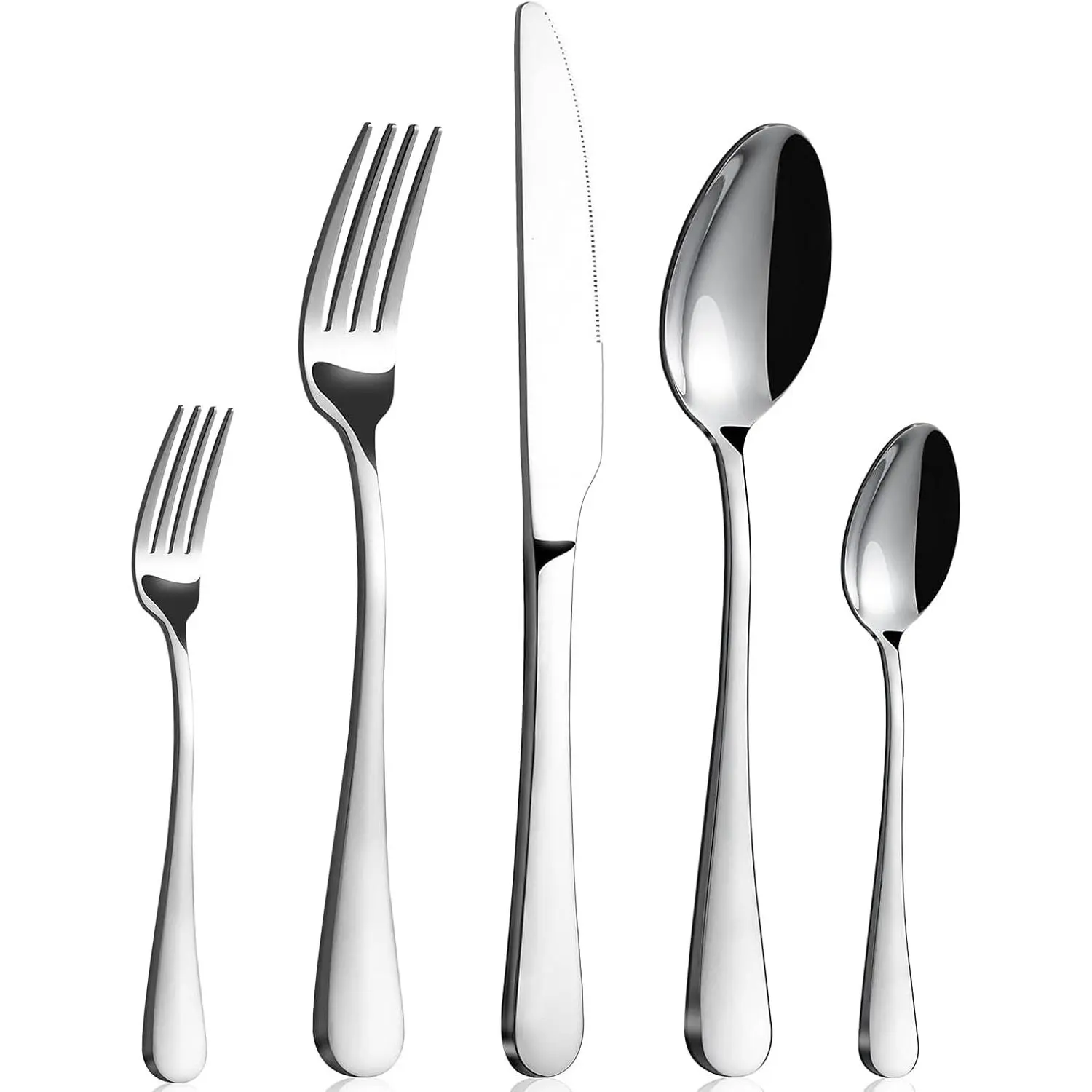 Silverware Set for 4-20  Stainless Steel Flatware Set with Spoons, Forks, , Heavy Duty Mirror Polished Flatware for , Kitchen, Restaurant, Dishwasher Safe