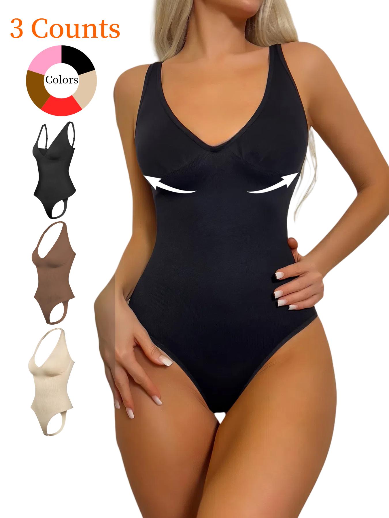 Women's Adjustable Convertible Strap Bodysuit, Tummy Control High Compression Shapewear, All-Seasons Slimming Suit, Kardashian Style, Basic, Crop, Fit, Underwear