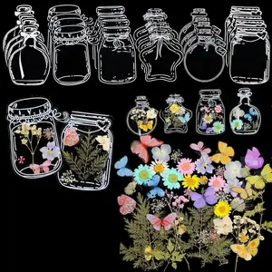 Transparent Dried Flower Bookmarks, 20Pcs/1 Set Dried Flower Bookmark Kit, Handmade Dried Flower Bookmarks, Handmade DIY Transparent Bookmark Beautiful Flower Page