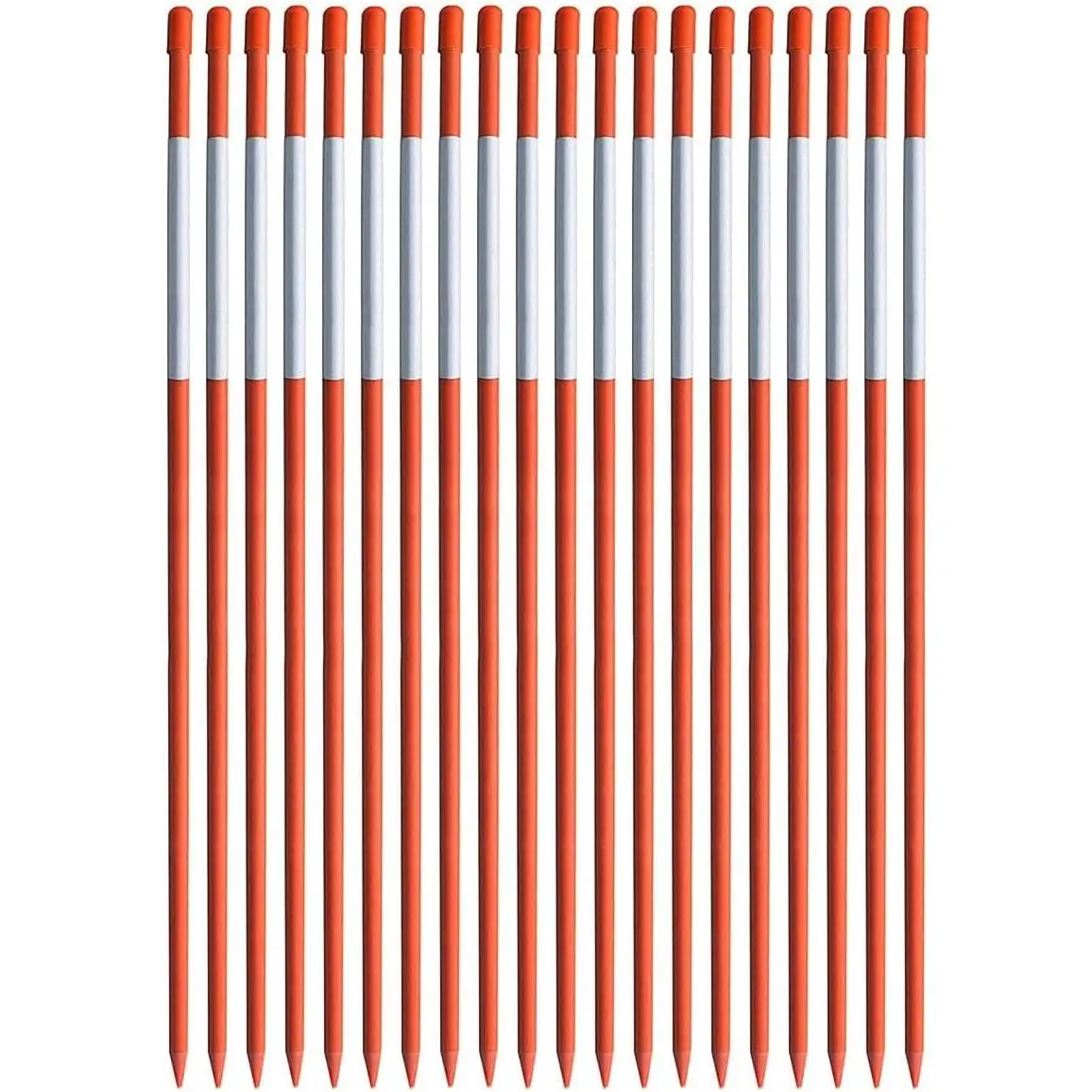 40Pcs Driveway Marker Reflective Driveway Poles Fiberglass Snow Stakes with Reflective Tape for Easy Visibility at Night (4Ft-40Pcs)