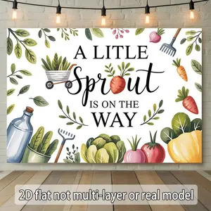 2D Flat - 2D Flat - 1pc a Flat 2D Banner That Says 'A Little Sprout Is on The Way', Suitable for Various Occasions Such As Events, Weddings, Parties, Coming-Of-Age Celebrations, Ceremonies