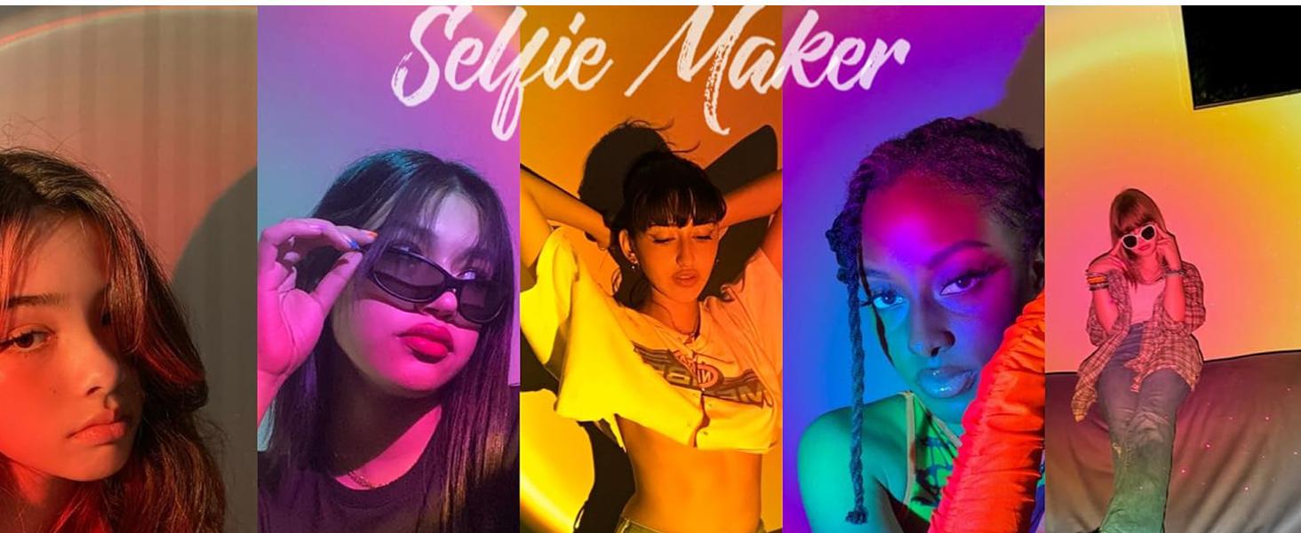 Portable 16 Color Sunset Lamp Projector - 180 Degree Rotation LED Light, USB Powered, Mini Size Move Anywhere, for Photography, House Party, Friend Gathering, Bedroom - Perfect Viral TikTok Decor Gift for Friends