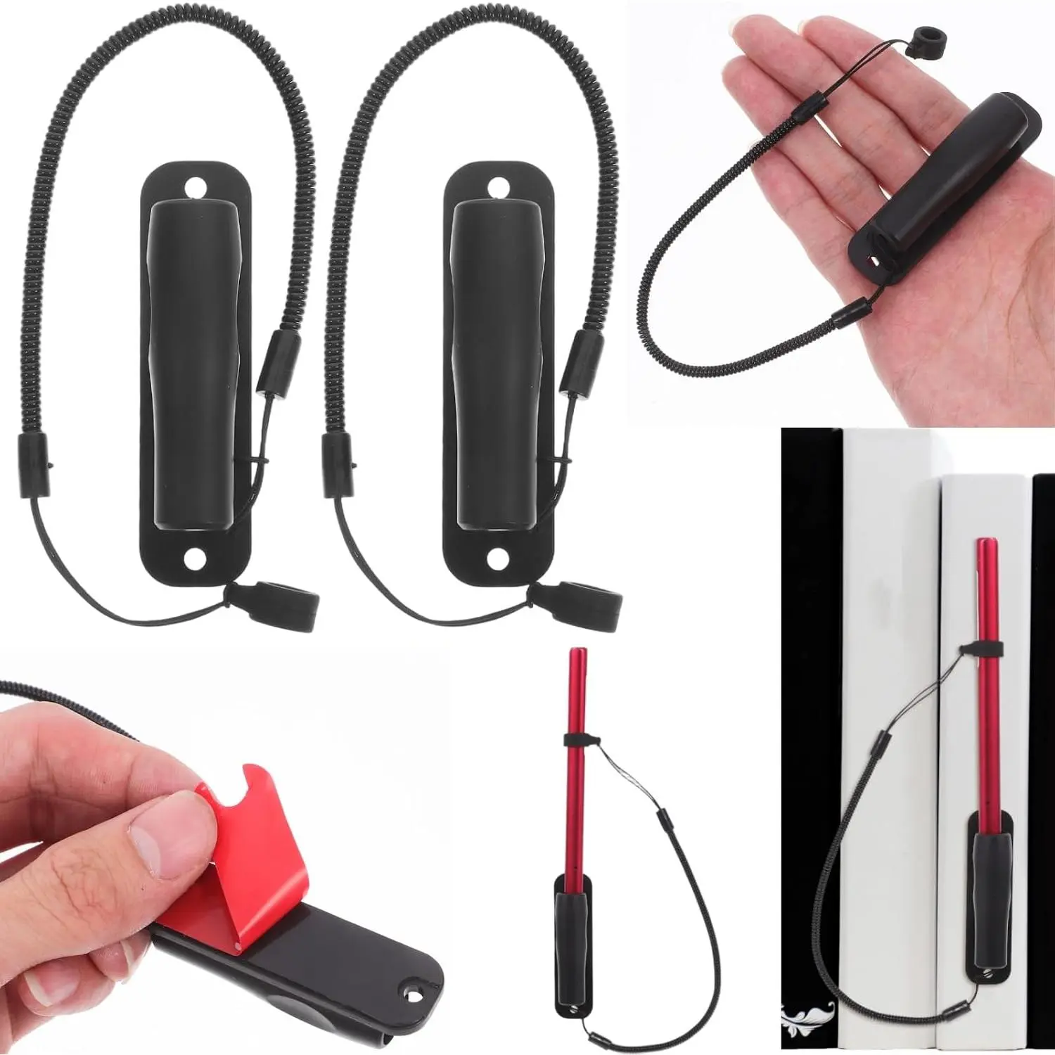 Stylus Pen Lanyard with Spring Rope and Adhesive Holder Anti-Lost Retractable Pen Leash for Tablet Desk Office and School Use 2 Pack