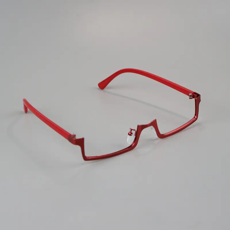 2026 New Women Bottom‑Half Rim No‑Lens Glasses Frame, Y2K Aesthetic Purple & Black Decorative Eyeglass Frame, Chic Pure Desire Style Fashion Accessory for Photo Shooting Daily Outfit