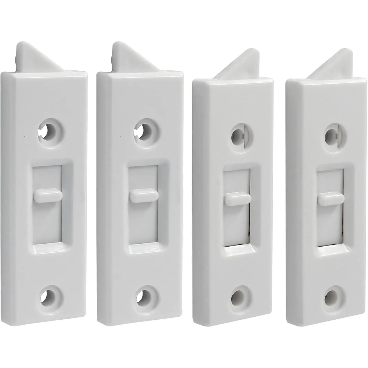 4 count Window Latch Tilt Locks Latch, Spring- 76mm (White) | -In Spring Quick Lock-Unlock, Left Right Pairs Included, for Single Double-Hung Sliding Window