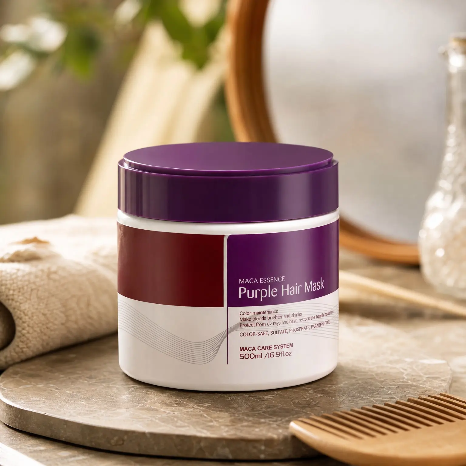 Purple Hair Mask 16.90 oz – Neutralizes Brass Tones for Blonde, Bleached, Silver & Color-Treated HairGift