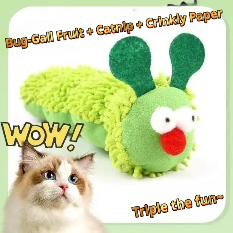 Caterpillar Catnip Pillow, Interactive Cat Toy, Durable Chew-Resistant, Self-Amusement Pet Accessory, Ideal for Cats