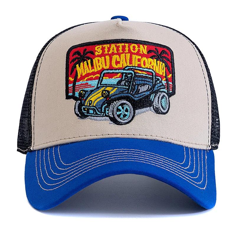 Unisex Summer Fishing Cap Breathable Mesh Trucker Hat Men Women Big Truck Embroidered Snapback Outdoor Fishing Hat