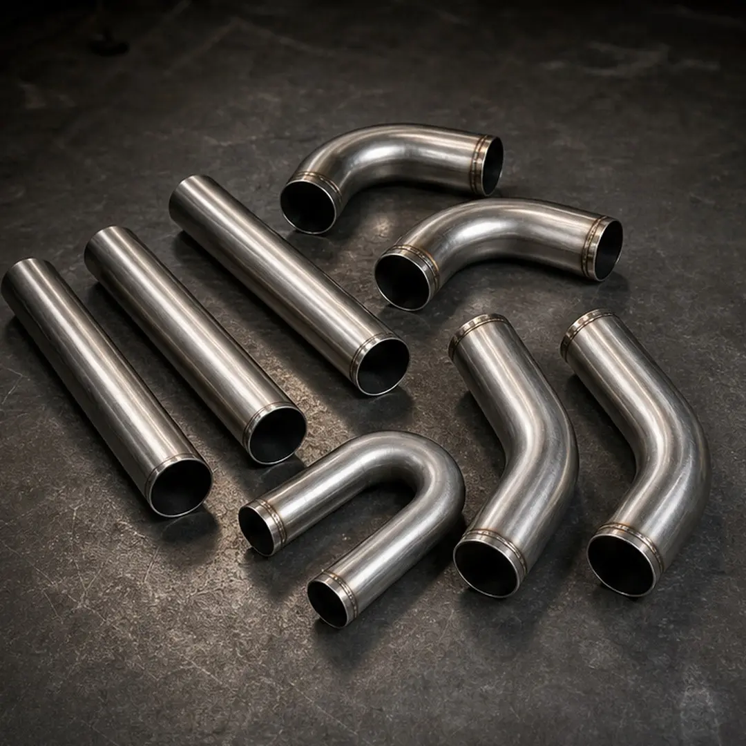 ARCH 8-Piece 3.0 Inch ID Mandrel Bent Exhaust Pipe Kit T304 Stainless Steel DIY Custom Exhaust System for Car Truck SUV Universal Fit Straight 90 Degree 135 Degree U-Bend Pipes Set, Steel Gray Color Options, Stainless Steel Material