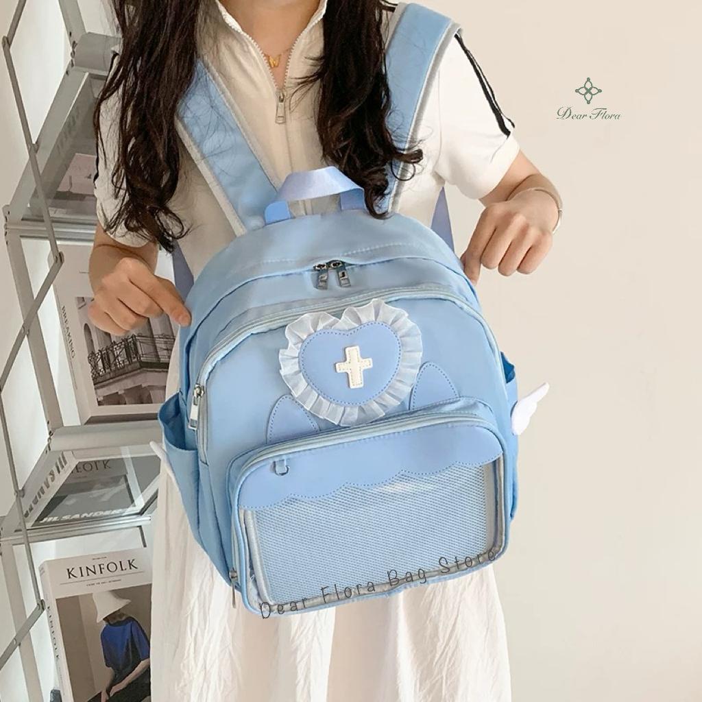 Y2K Cute Clear Ita Bag Women Lolita Backpack Kawaii Girl Shoulder Bag DIY Display Transparent Pocket Japanese Doll Tote Handbags