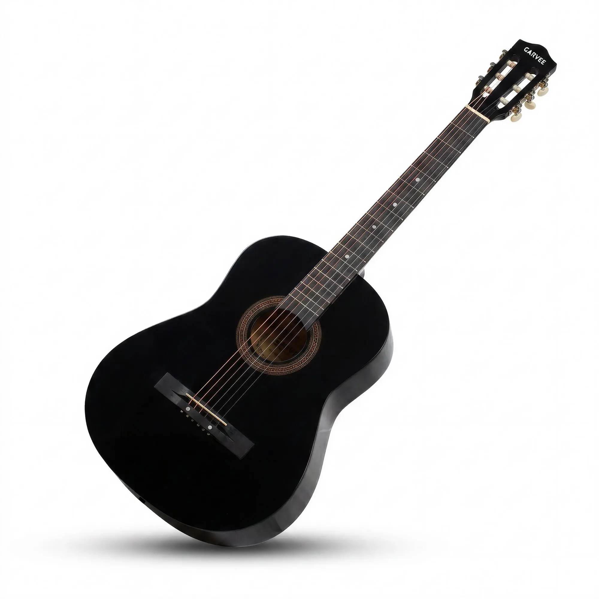 Garvee 38-Inch Acoustic Folk Guitar Kit for Beginners with Guitar Picks (Black)
