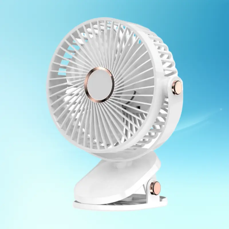 Portable 6 Inch Clip Fan with Built-in Light USB Rechargeable High Wind Power Long Battery Life Desktop Table Cooling Fan