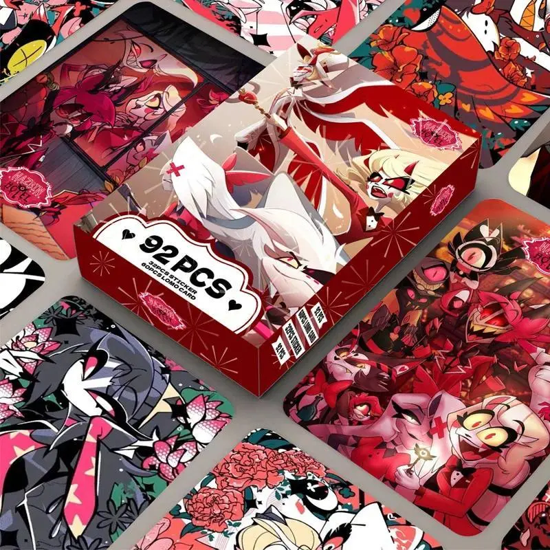 2026 new hot item 92PCS LOMO Cards Hazbin el Double-sided High-definition Printed Po Cards and Stickers