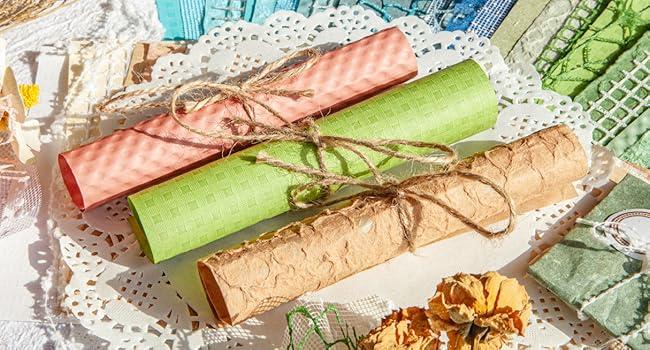 96 Sheets Textured Scrapbook Paper and Mesh Fabric Assorted Set  6 Mixed Special Paper for Scrapbooking Planner Bullet Junk Journal Supplies Mixed Media Collage Card Embellishments 3.9x5.5 Inch