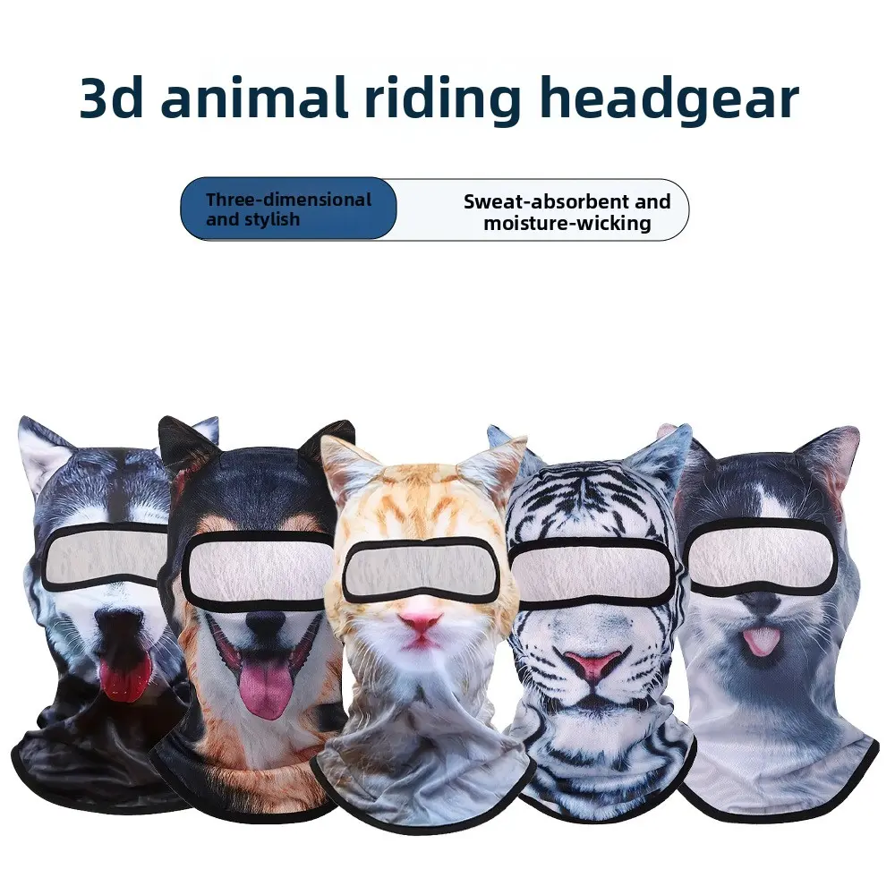 Outdoor sun protection face mask - animal pattern funny mask - sports cycling face & neck protection - dustproof sunshade headwear
