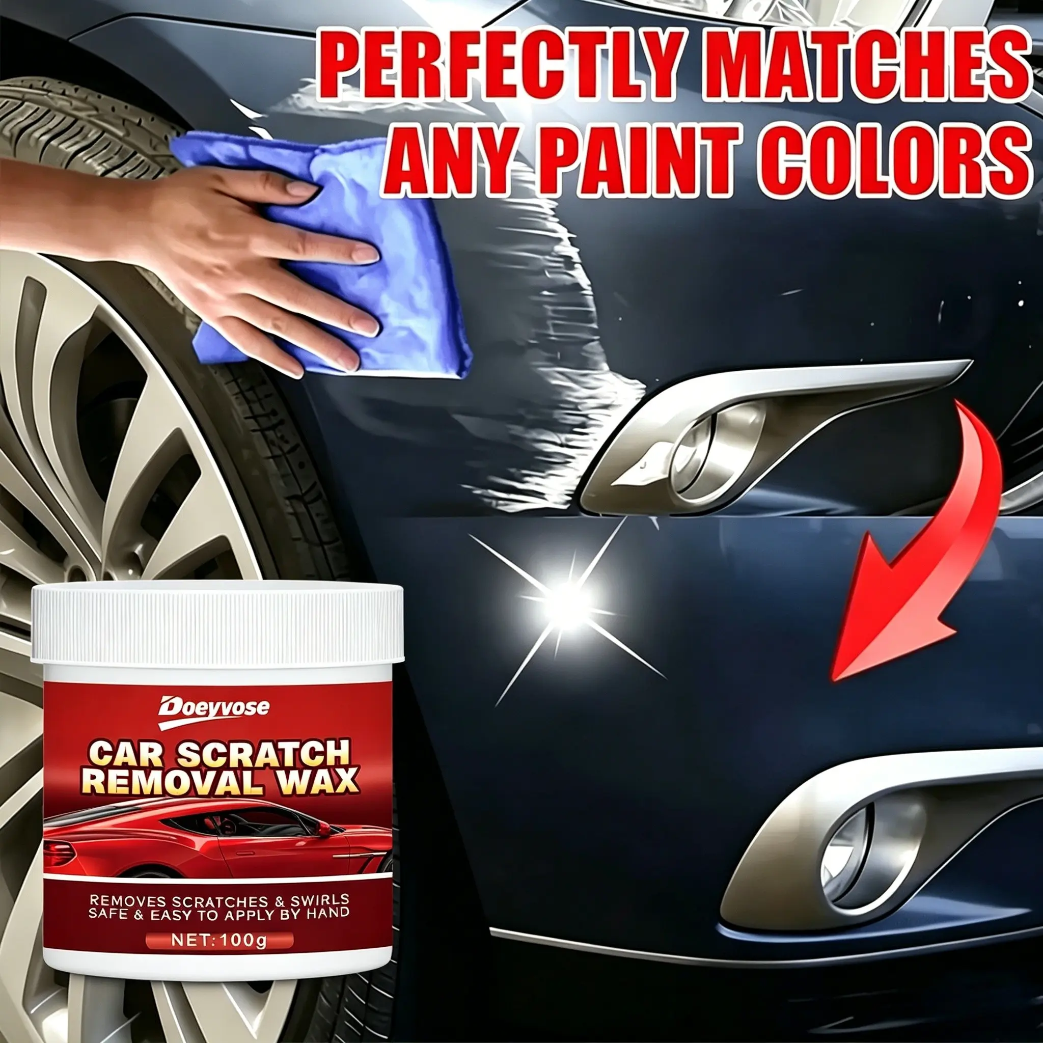 Car Scratch Repair Gel, Quick Scratch Removal Without Paint Spray, Paint Polish Scratch Remover, Protects Car Paint, Easy to Use, Car Paint Restorer