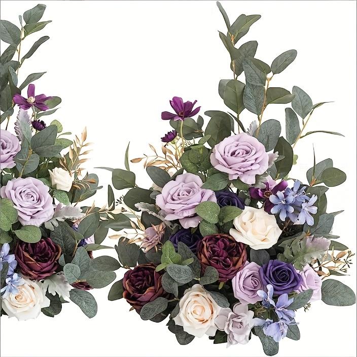 Set of 2 Tall Artificial Floral Arrangements for Autumn Wedding - Aisle & Chair Decor, Banquet Centerpiece, Rose-Themed Party & Outdoor Decoration