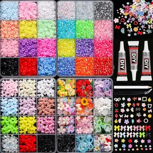 48pcs Resin Rhinestones Set, Rainbow Color Flat Back Gems, DIY Craft Supplies, Includes Glue & Tweezers, Decorate Clothes, Shoes, Nails，Nail Art Rhinestones / Flatback Crystals / Multi-Color / Pickup Tool