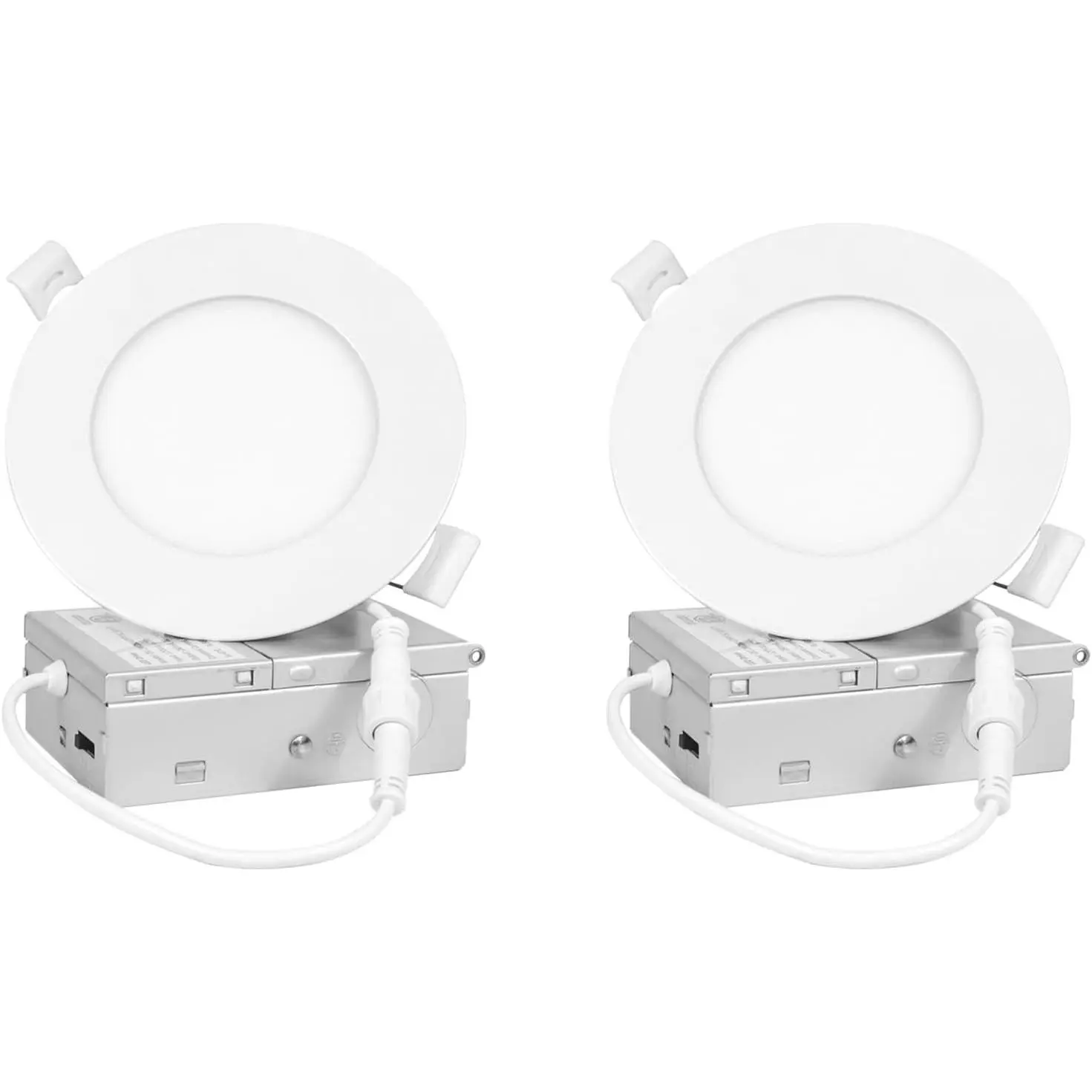 2 Pack 4 Inch LED Recessed Light, Dimmable,2700K 3000K 3500K 4000K 5000K. Canless Wafer Light, 750LM, 9W, 120V, ETL FCC